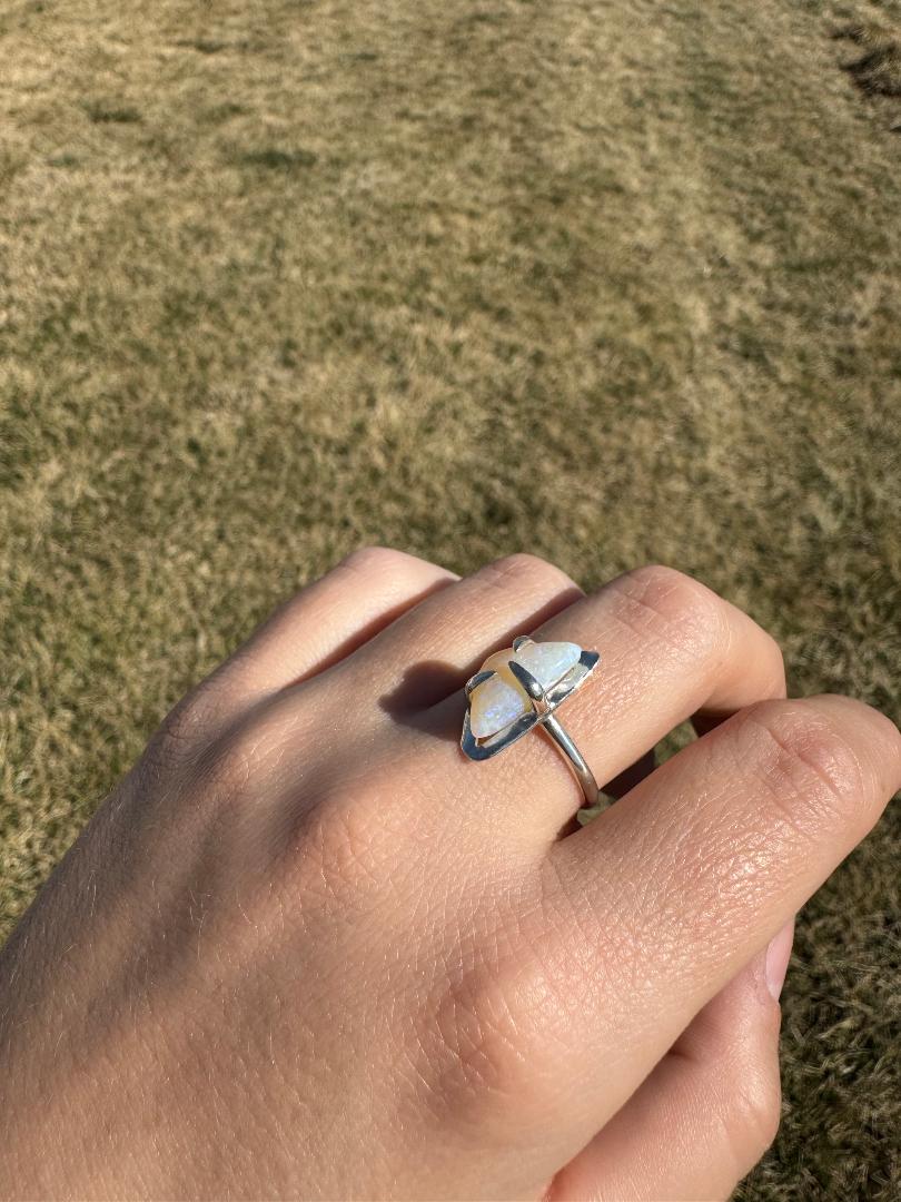 Triangular Opal Ring