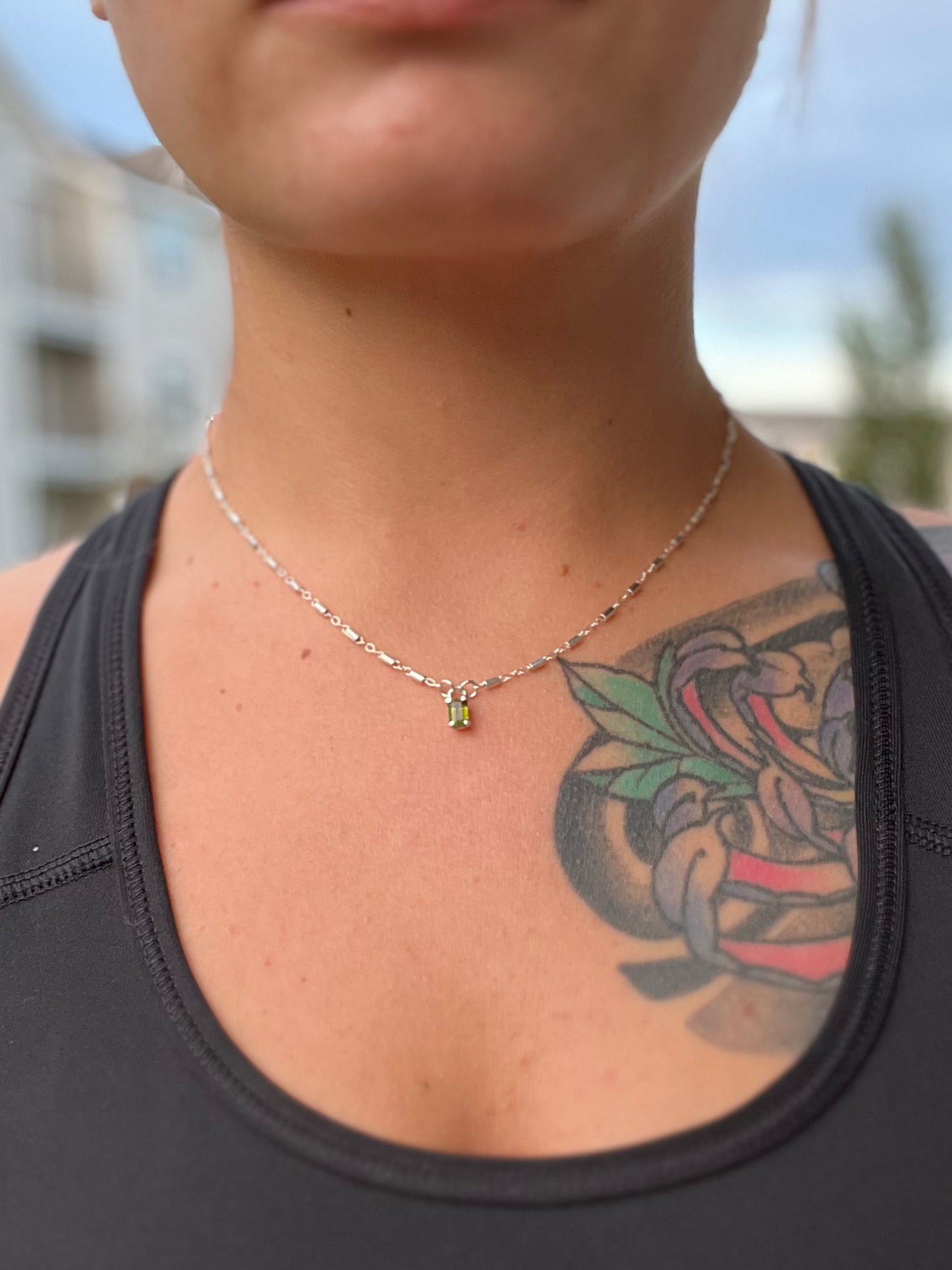 Dainty Emerald Necklace