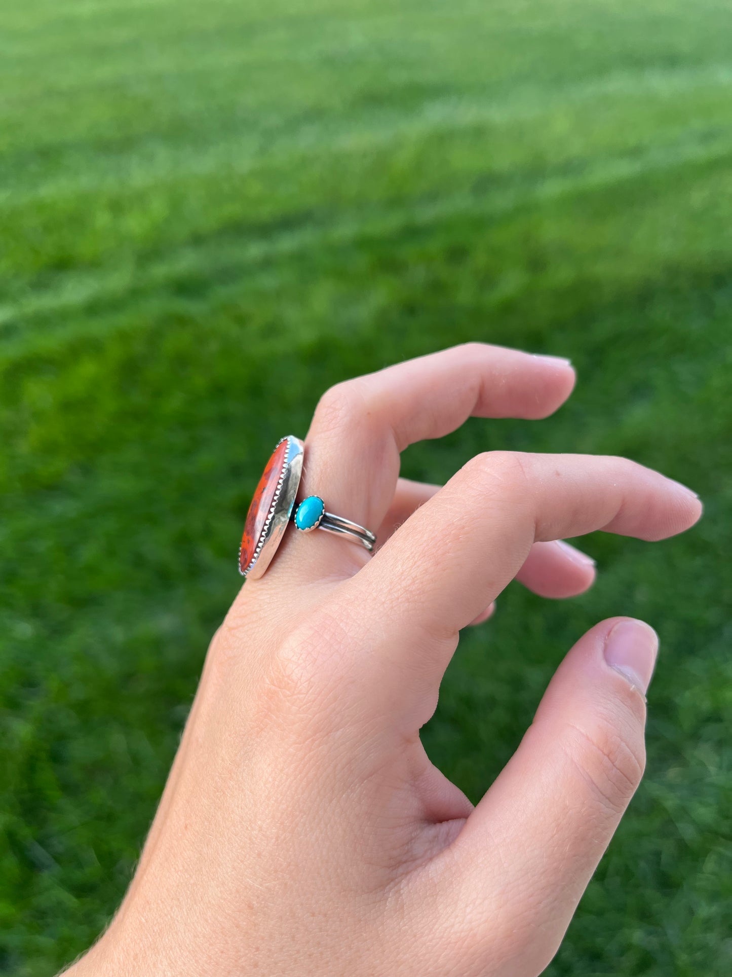 Red Jasper & Turquoise Ring