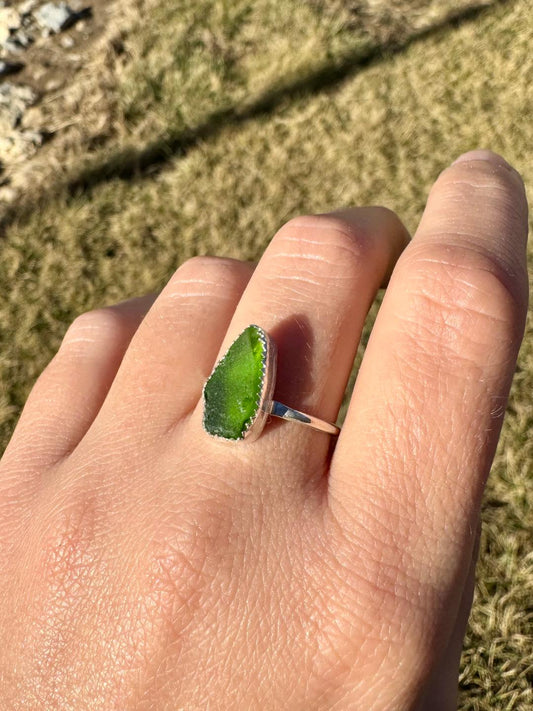 Oki Sea Glass Ring - sz. 10