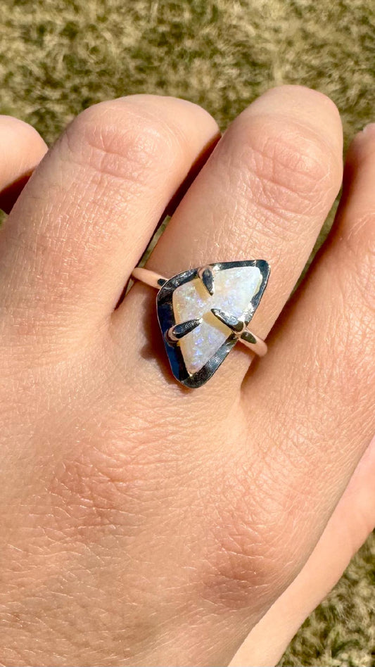 Triangular Opal Ring